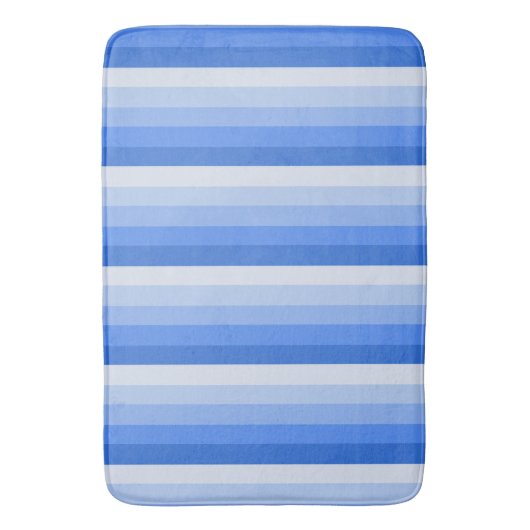 Blaue Schattenstreifen Badematte (Vorderseite Vertikal)