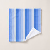 Blaue Schattenstreifen Badhandtuch Set (Waschlappen)