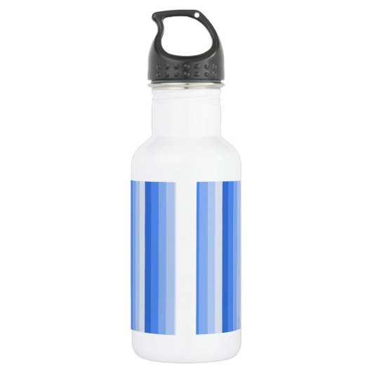 Blaue Schattenstreifen Edelstahlflasche (Rückseite)
