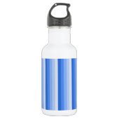 Blaue Schattenstreifen Edelstahlflasche (Vorderseite)