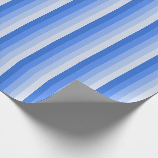 Blaue Schattenstreifen Geschenkpapier (Ecke)