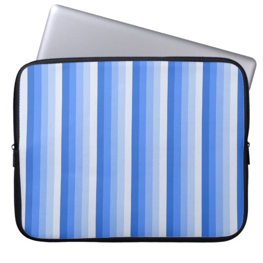 Blaue Schattenstreifen Laptopschutzhülle (Vorderseite)