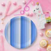Blaue Schattenstreifen Pappteller (Party)