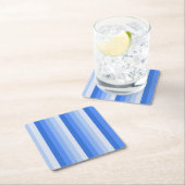 Blaue Schattenstreifen Rechteckiger Pappuntersetzer (Vor Ort)