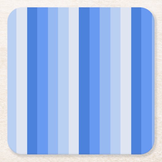 Blaue Schattenstreifen Rechteckiger Pappuntersetzer (Vorderseite)