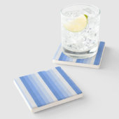 Blaue Schattenstreifen Steinuntersetzer (Seitenansicht)