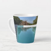Blaue Schattierungen Latte Tasse (Linke Ecke)