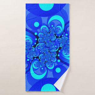Blaue Schattierungen Moderne Abstrakte Fractal-Kun Badehandtuch