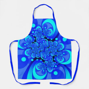 Blaue Schattierungen Moderne Abstrakte Fractal-Kun Schürze