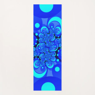 Blaue Schattierungen Moderne Abstrakte Fractal-Kun Yogamatte
