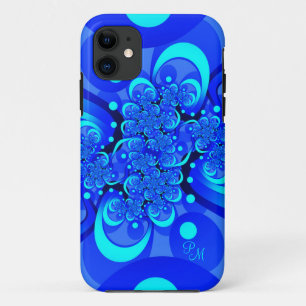 Blaue Schattierungen, moderne abstrakte fraktale K Case-Mate iPhone Hülle