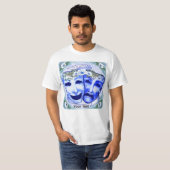 Blaue Schauspielermasken T-Shirt (Vorne ganz)