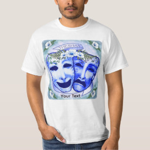 Blaue Schauspielermasken T-Shirt