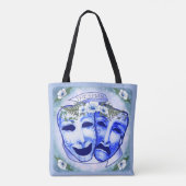 Blaue Schauspielermasken Tasche (Rückseite)