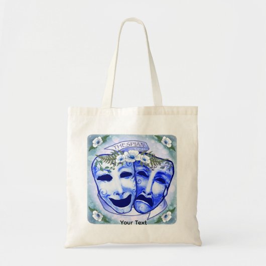 Blaue Schauspielermasken Tragetasche (Vorne)