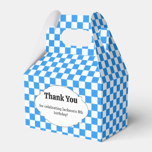 Blaue Scheckbrett-Giebel-Geschenkbox Geschenkschachtel (Vorderseite)