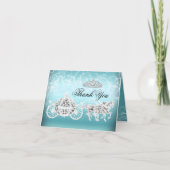 Blaue Schein-Prinzessin Theme Thank You Card Dankeskarte (Vorderseite)