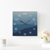 Blaue Schichten Quadratische Wanduhr (Zuhause)