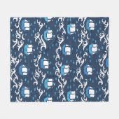 Blaue Schifffahrt im Muster II Fleecedecke (Vorderseite (Horizontal))