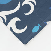 Blaue Schifffahrt im Muster II Fleecedecke (Ecke)
