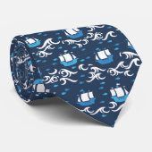 Blaue Schifffahrt im Muster II Krawatte (Gerollt)