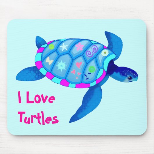 Blaue Schildkröte-Mausunterlage Mousepad (Vorne)