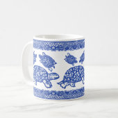 Blaue Schildkröte Tortoise Niedlich Whimsisches Ti Kaffeetasse (Vorderseite Links)