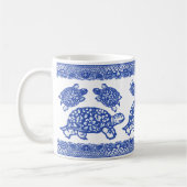 Blaue Schildkröte Tortoise Niedlich Whimsisches Ti Kaffeetasse (Links)