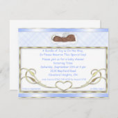 Blaue Schlafenengels-Babyparty-Einladungen Einladung (Vorne/Hinten)