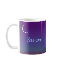 Blaue schläfrige Eulen-personalisierte Tasse