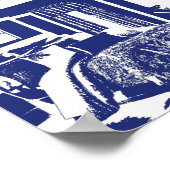 Blaue Schlafzimmerskizze Poster (Ecke)