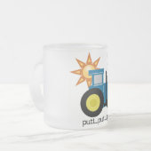 Blaue Schlag-Schlag-Traktor-T-Shirts und Geschenke Mattglastasse (Vorderseite Links)