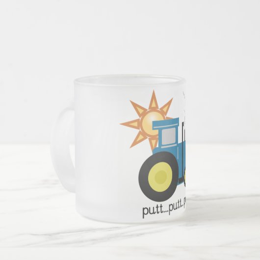 Blaue Schlag-Schlag-Traktor-T-Shirts und Geschenke Mattglastasse (Vorderseite Links)