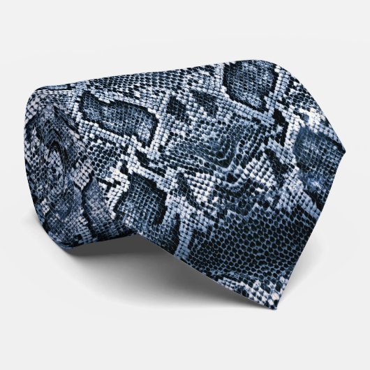 Blaue Schlange Krawatte (Gerollt)