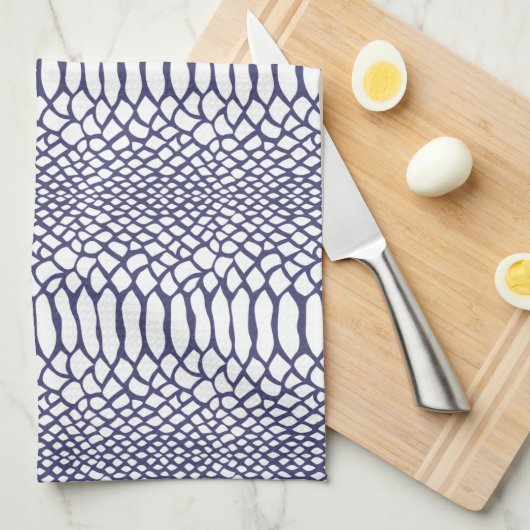 Blaue Schlange Muster Geschirrtuch (Viertel Falte)