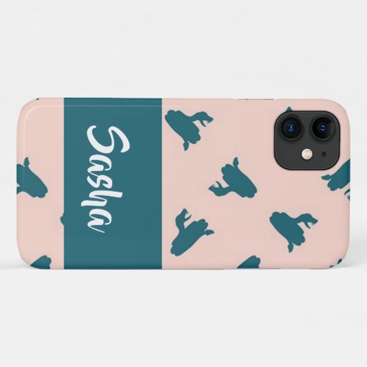 Blaue Schlangen in Rosa Case-Mate iPhone Hülle (Rückseite (Horizontal))