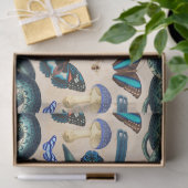 Blaue Schlangen Vögel und Schmetterlingszenen Seidenpapier (Geschenk)