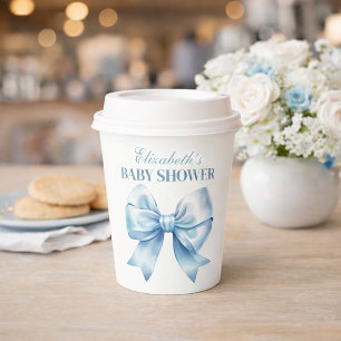 Blaue Schleife Baby Boy Elegante Baby Shower Papie Pappbecher