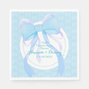 Blaue Schleife Baby Boy Shower  Serviette