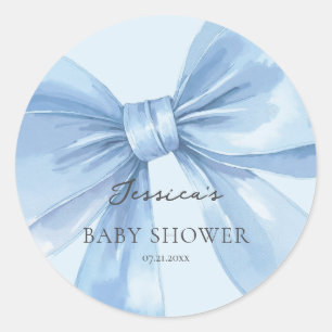 Blaue Schleife Baby Jungen Favor Runder Aufkleber