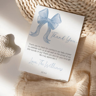 Blaue Schleife Baby Shower Dankeskarten Dankeskarte