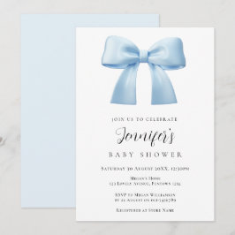 Blaue Schleife Baby Shower Einladung