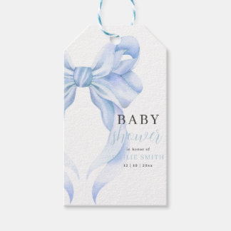 Blaue Schleife Baby Shower Einladung, Junge Baby S Geschenkanhänger