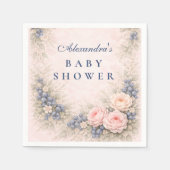 Blaue Schleife Blaubeer-Baby-Party Serviette (Vorderseite)
