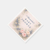 Blaue Schleife Blaubeer-Baby-Party Serviette (Ecke)