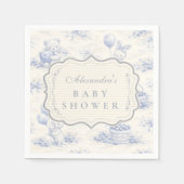 Blaue Schleife Blaubeergarten-Babyshower Serviette (Vorderseite)
