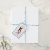 Blaue Schleife Blumen-Abschlussfeier Geschenkanhänger (Mit Garn)
