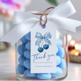 Blaue Schleife Brautparty Danksagungs-Etikett Geschenkanhänger