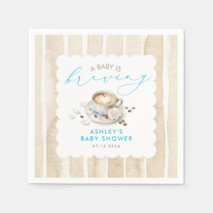 Blaue Schleife Coffee Baby Is Brewing Junge Babypa Serviette