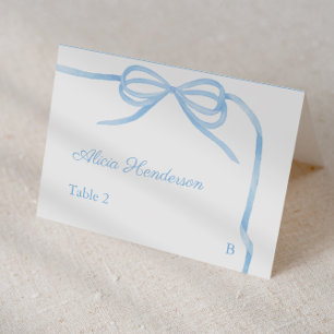 Blaue Schleife Coquette Individuelle Hochzeitsplat Tischnummer